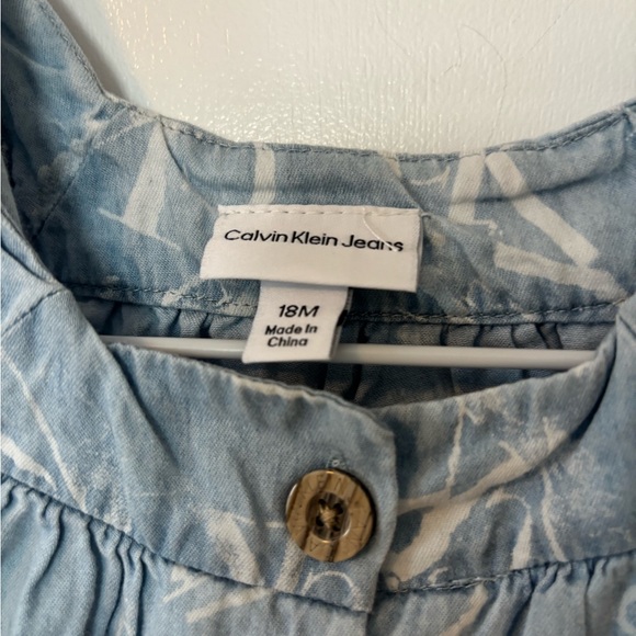 Calvin Klein Jeans Baby Light Blue Patterned Dress NWT - Picture 2 of 4